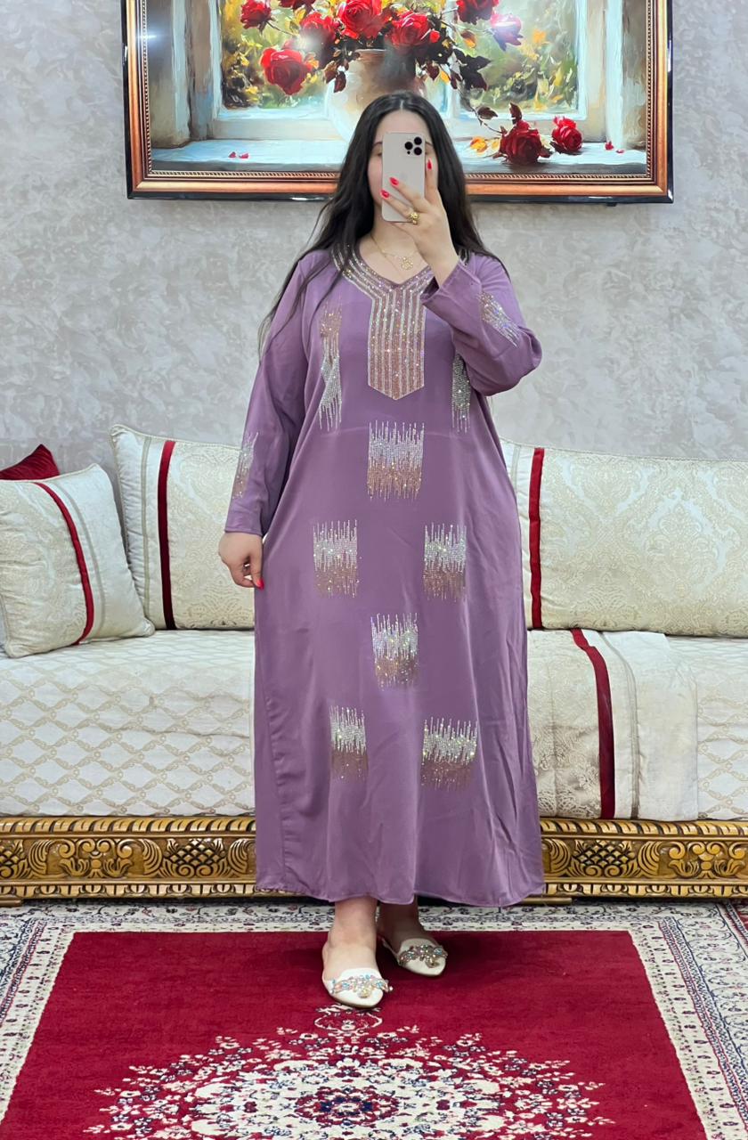 Elegant Moroccan Rhinestone Long Dress