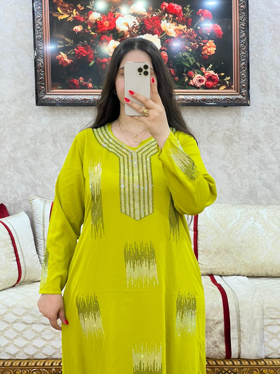 Elegant Moroccan Rhinestone Long Dress