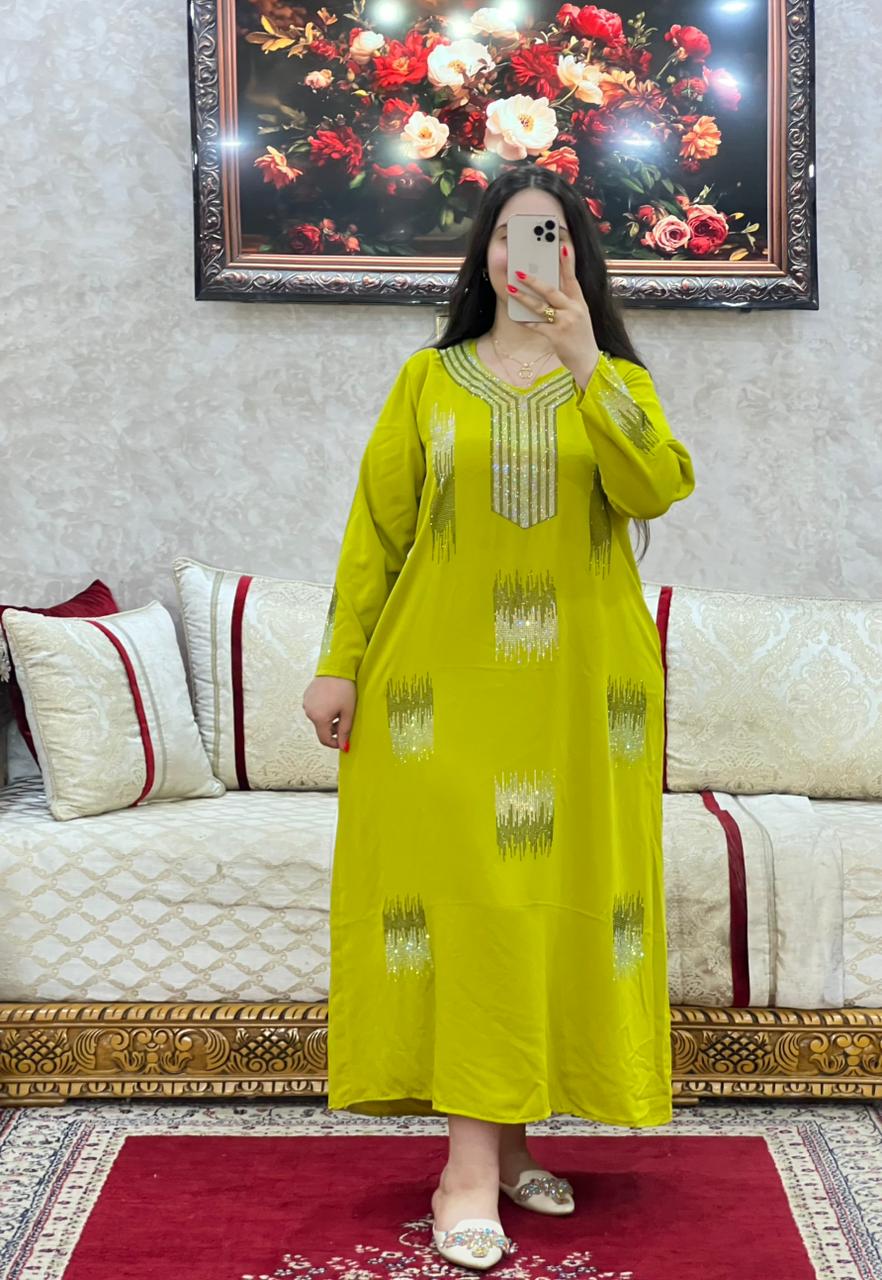 Elegant Moroccan Rhinestone Long Dress