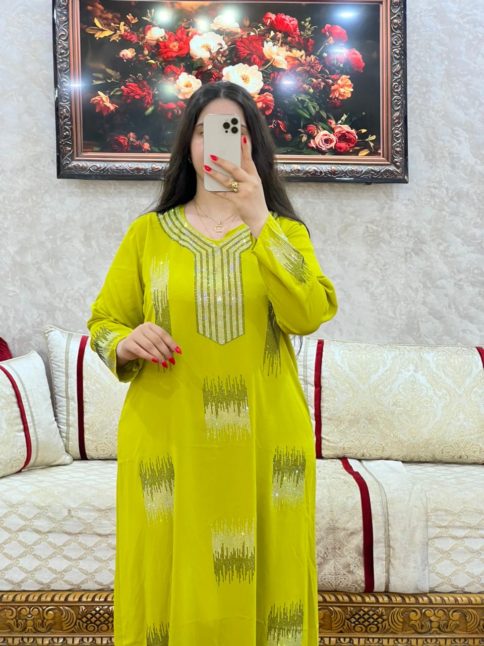 Elegant Moroccan Rhinestone Long Dress