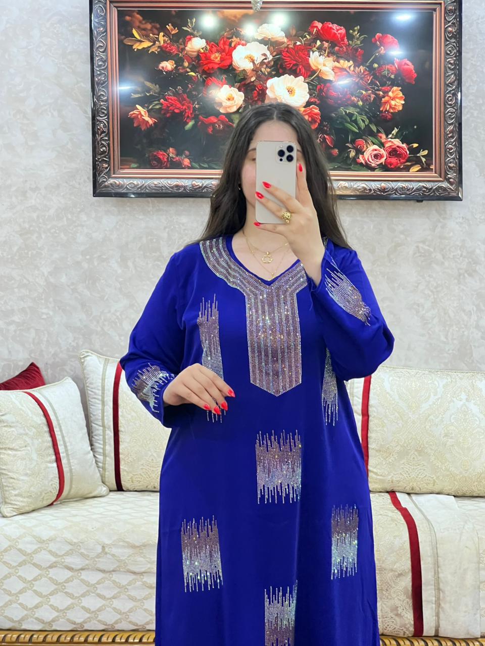 Elegant Moroccan Rhinestone Long Dress