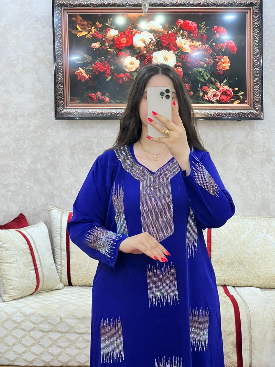 Elegant Moroccan Rhinestone Long Dress